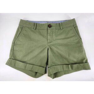 Banana Republic City Chino Shorts Women Size 0 Army Green Preppy  5" Inseam
